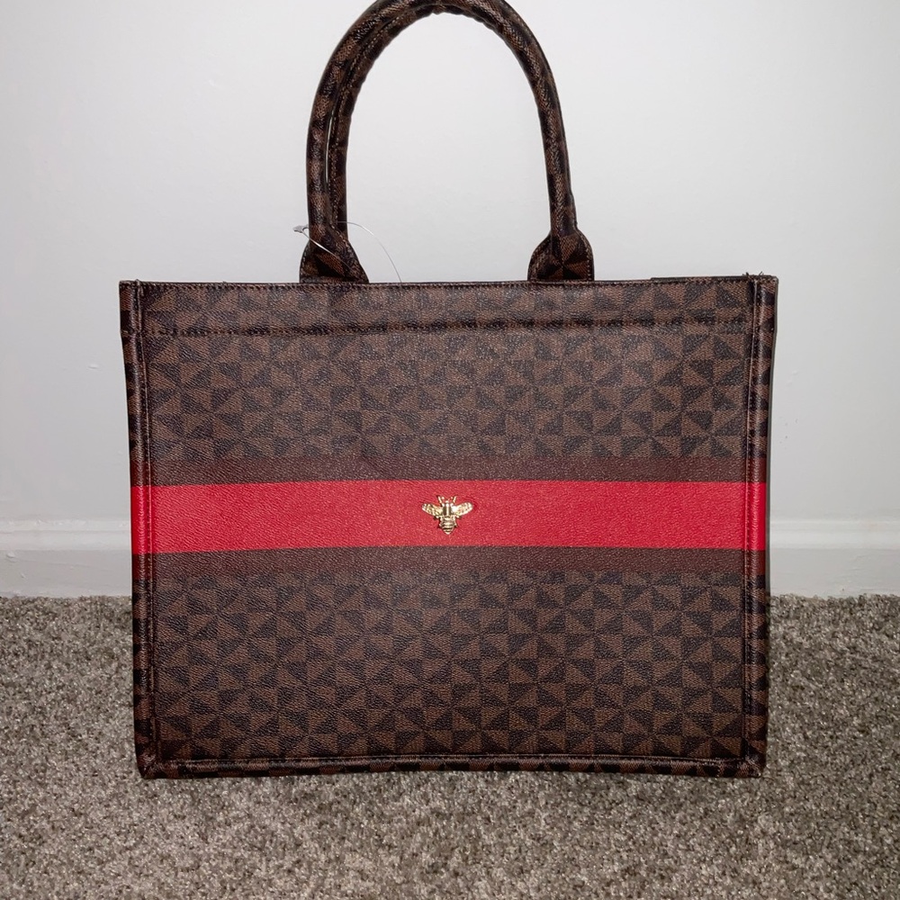 Brown and Red Patterned Women’s Bag